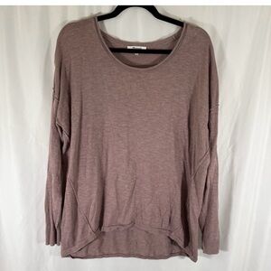 Madewell Linen Blend Sweater Women's Medium Brown Round Neck Long Sleeve